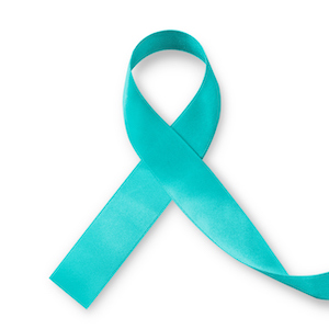 teal ovarian cancer awareness ribbon